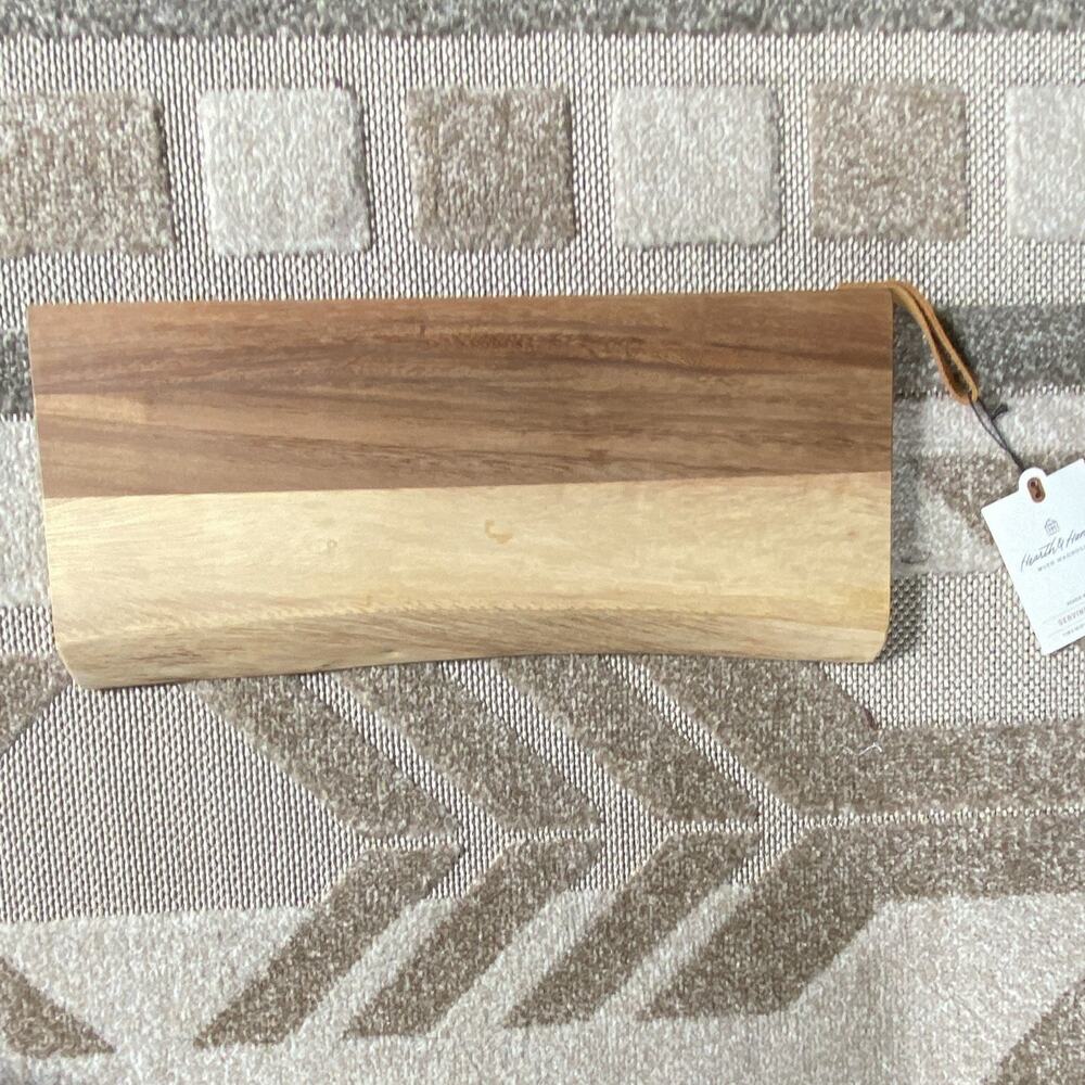 Hearth & Hand with Magnolia Acacia Wood Serving Board w/ Handles 7 x 16 in
